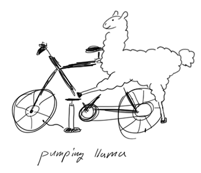pumping llama illustration