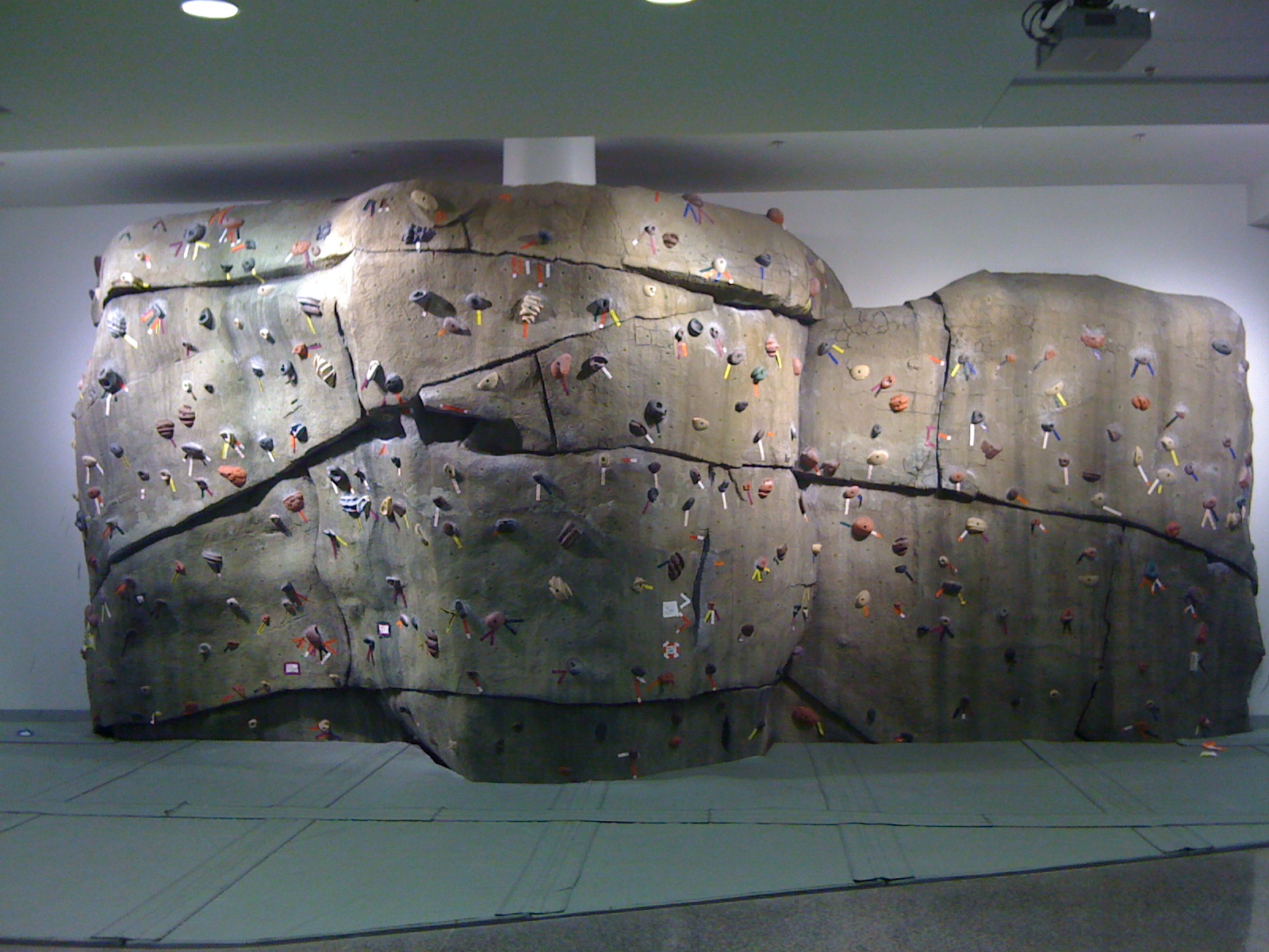 illuminated indoor climbing wall