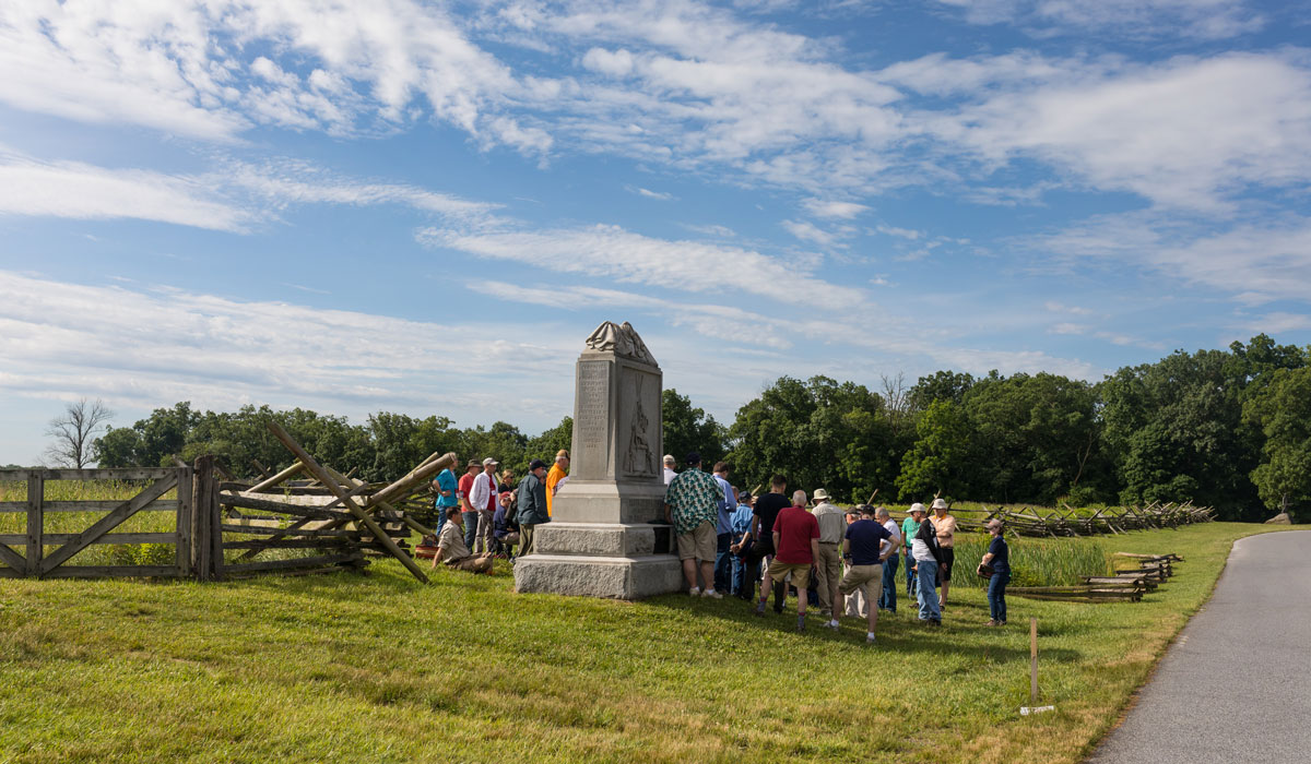 Civil War Institute group tour on the battlefield
