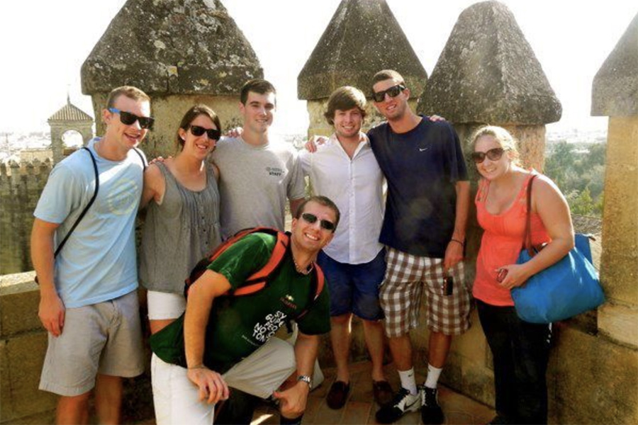 Habecker and her classmates studying abroad 