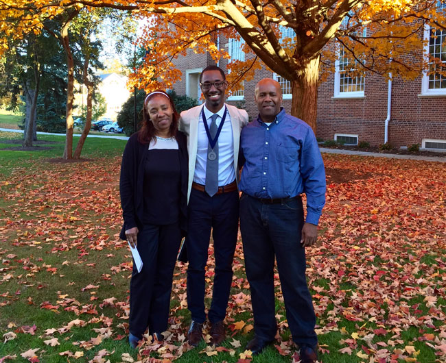 Fergan with his parents