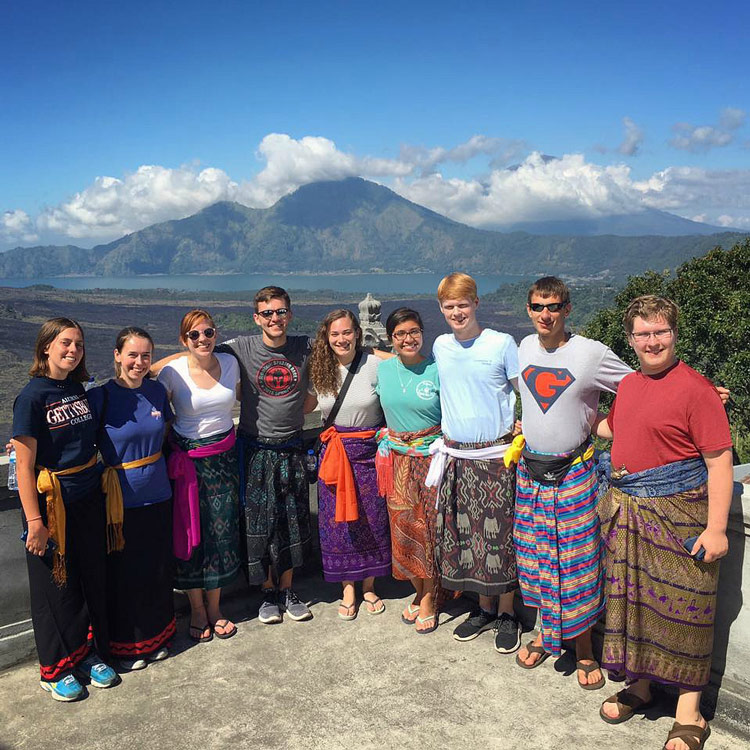 Alex with classmates in Bali