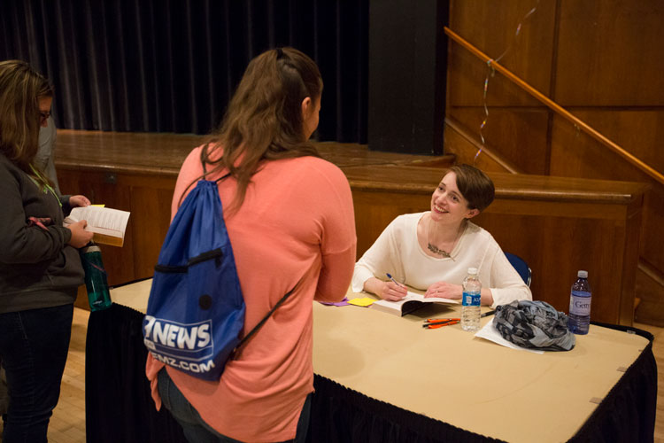 Emily St. John Mandel signs books at Gettysburg