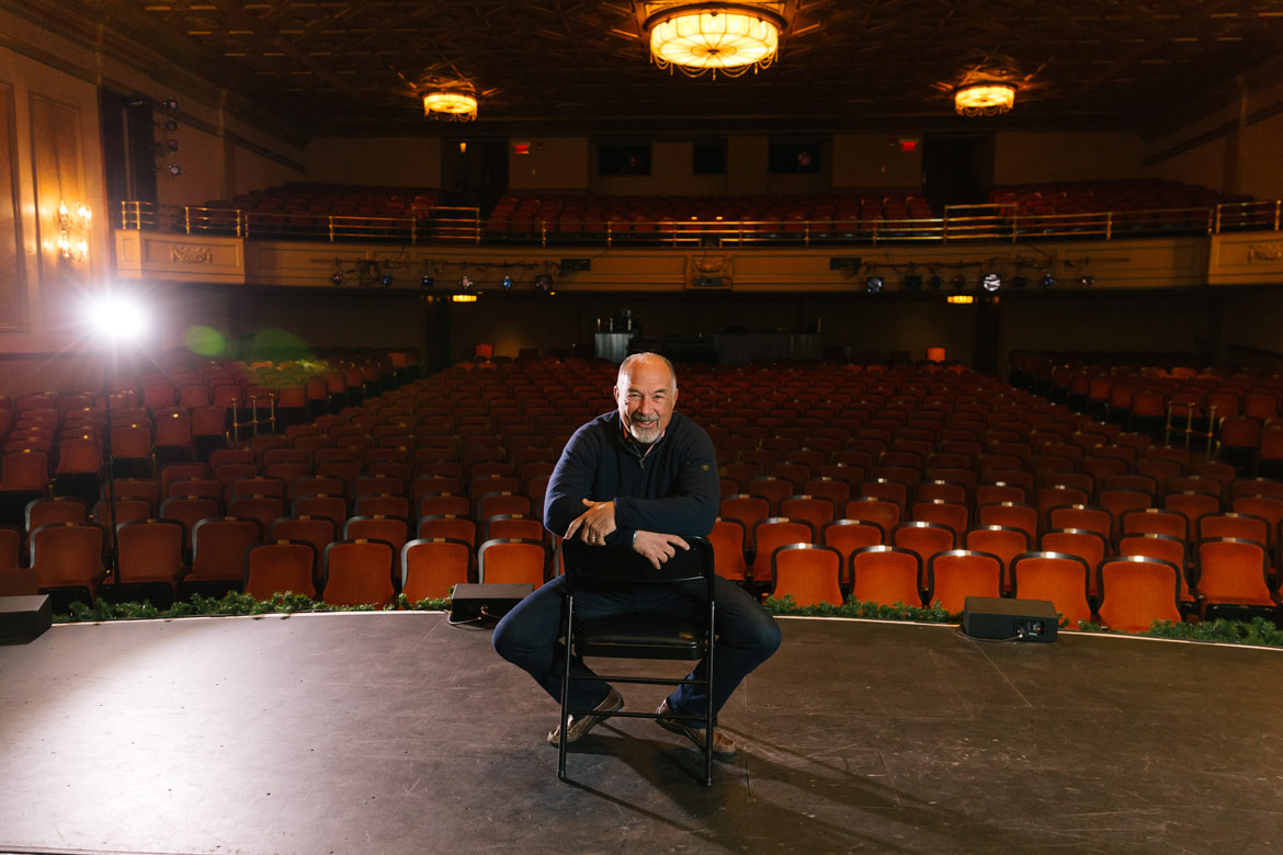 David LeVan '68 inside the Majestic Theater