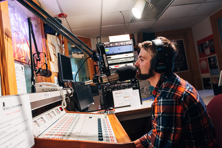 Skylar during his radio show