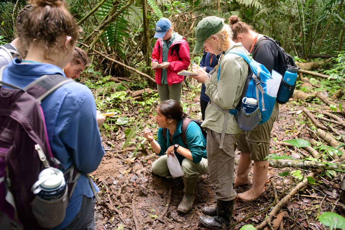 Trillo in the Amazon with her class