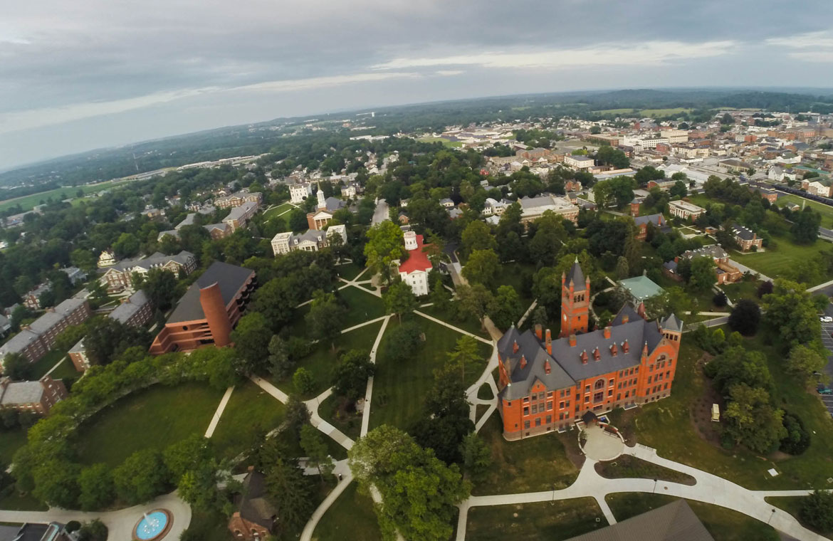 Campus drone view