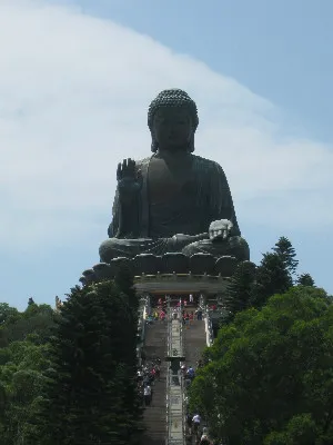 A monumental seated Buddha statue