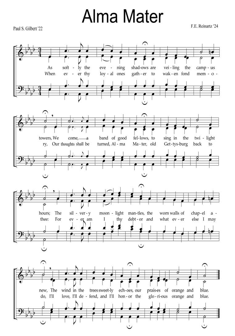 sheet music for alma mater