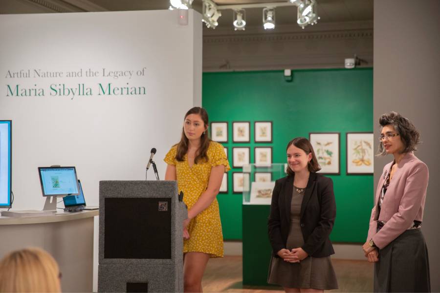 A student speaking at an event