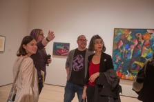 Art students visiting a museum