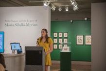 Emily Roush gives a talk at Smucker Art Gallery