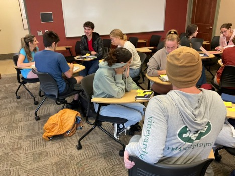 Students working at desks