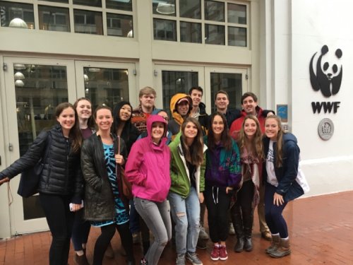 Students posing for a picture at the center