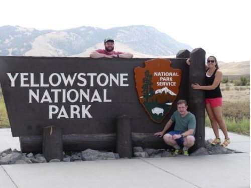 Students at the yellowstone park