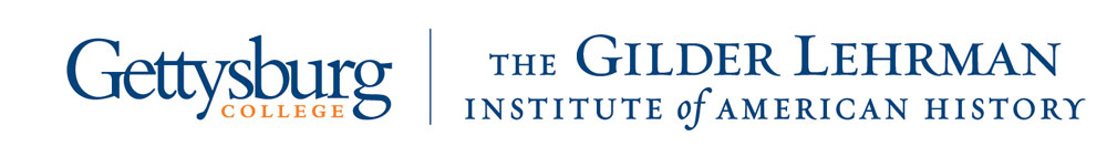 Gettysburg College wordmark with the Gilder Lehrman Institute of American History logo beside it