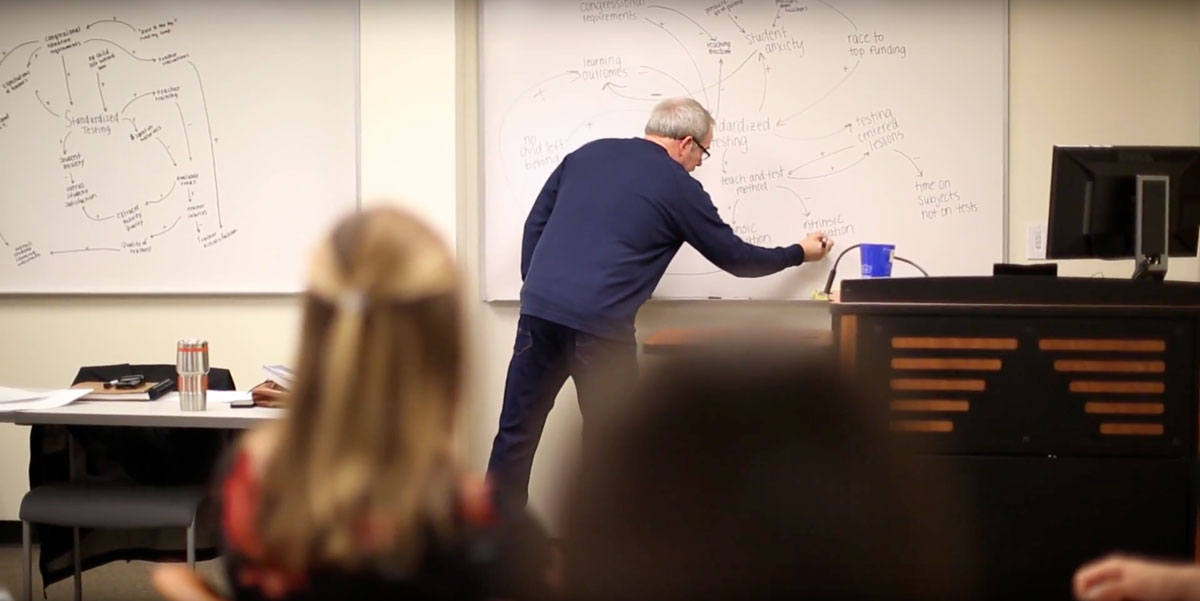 Professor Ben Bruce in the classroom