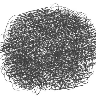 Image of a white surface with black circular scribbles
