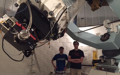 Physics student working in a laboratory