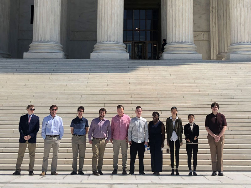 Public Policy students posing outside the Supreme Court Public Policy students posing outside the Supreme Court