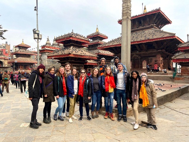 Students with Prof. Sijapati in Nepal