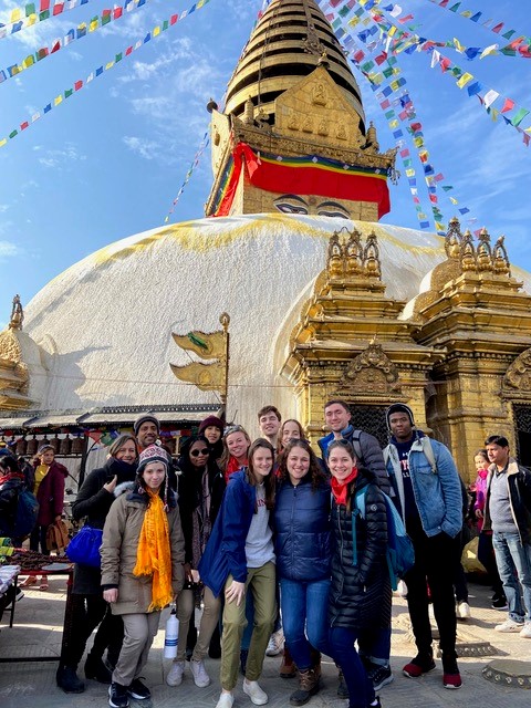 Students on immersion trip to Nepal