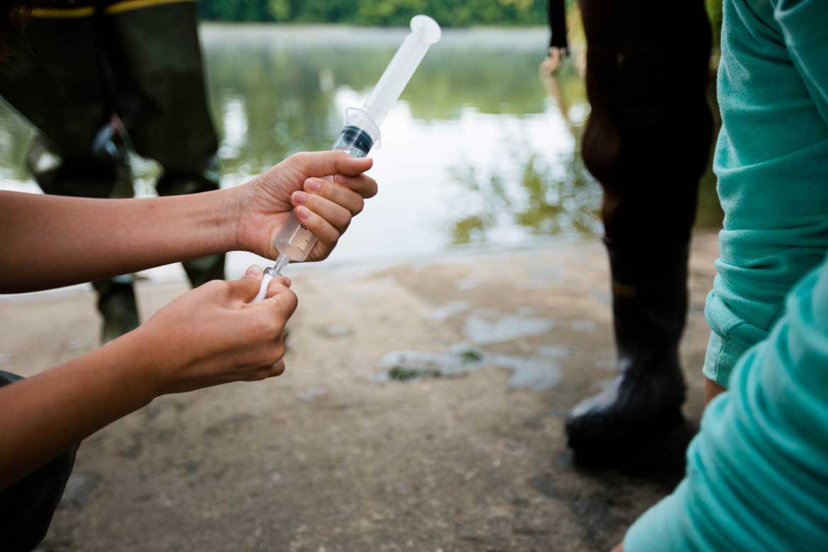 Aquatic research at a river