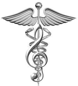 Caduceus with treble clef