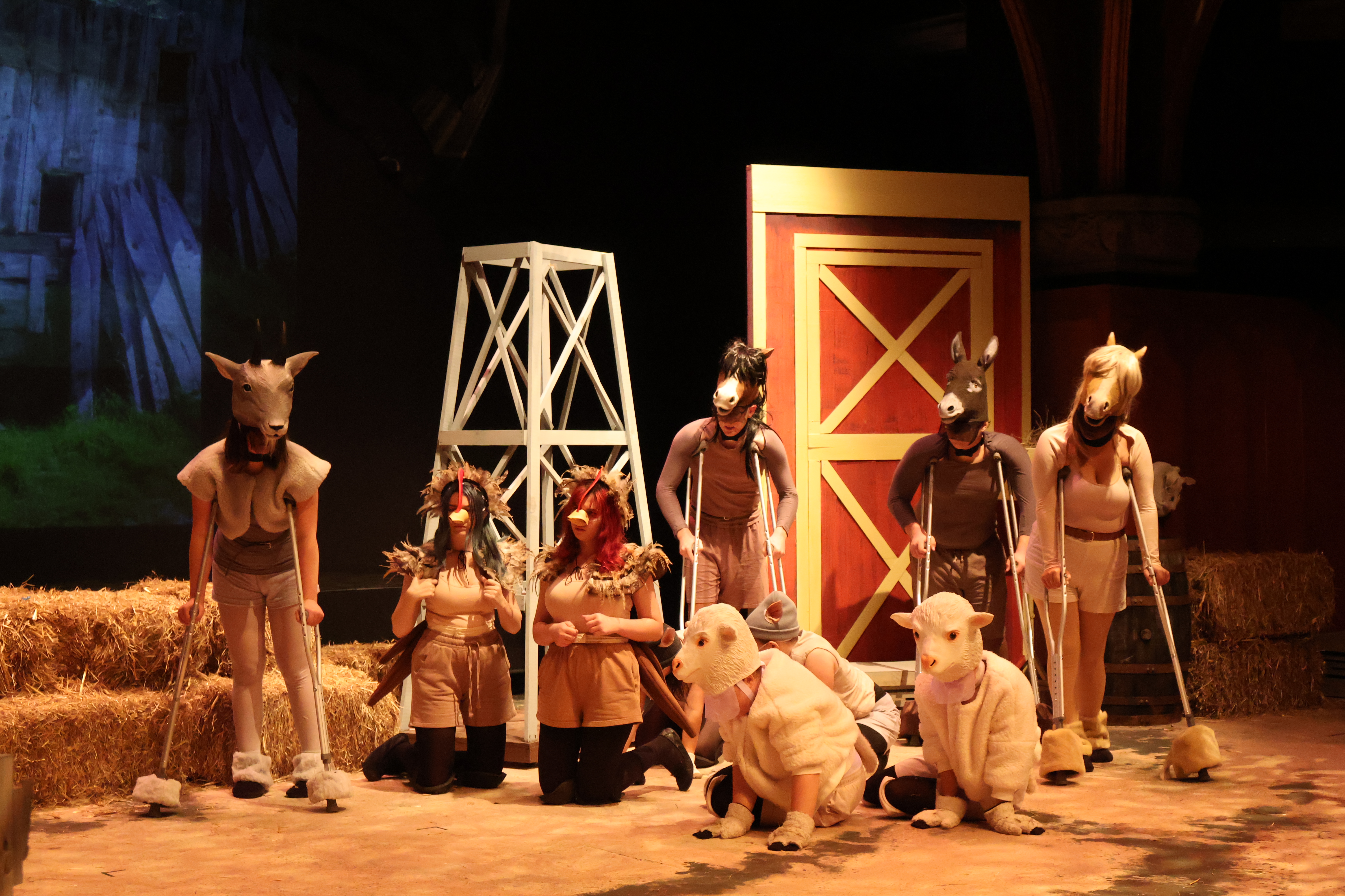 Students on stage performing