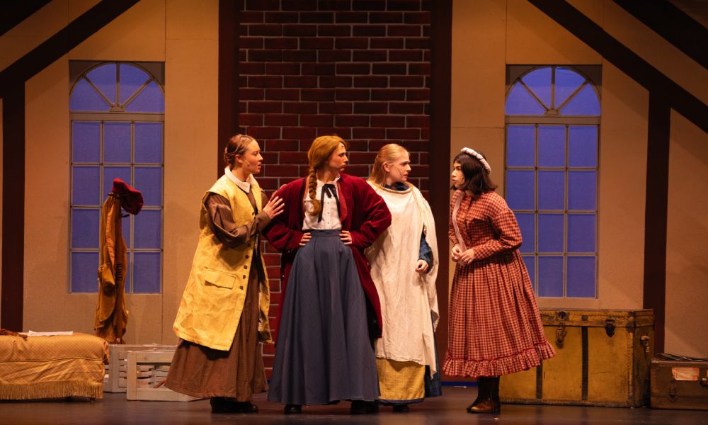Students on stage performing