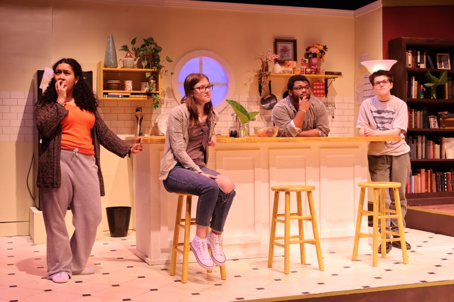 Students on stage performing