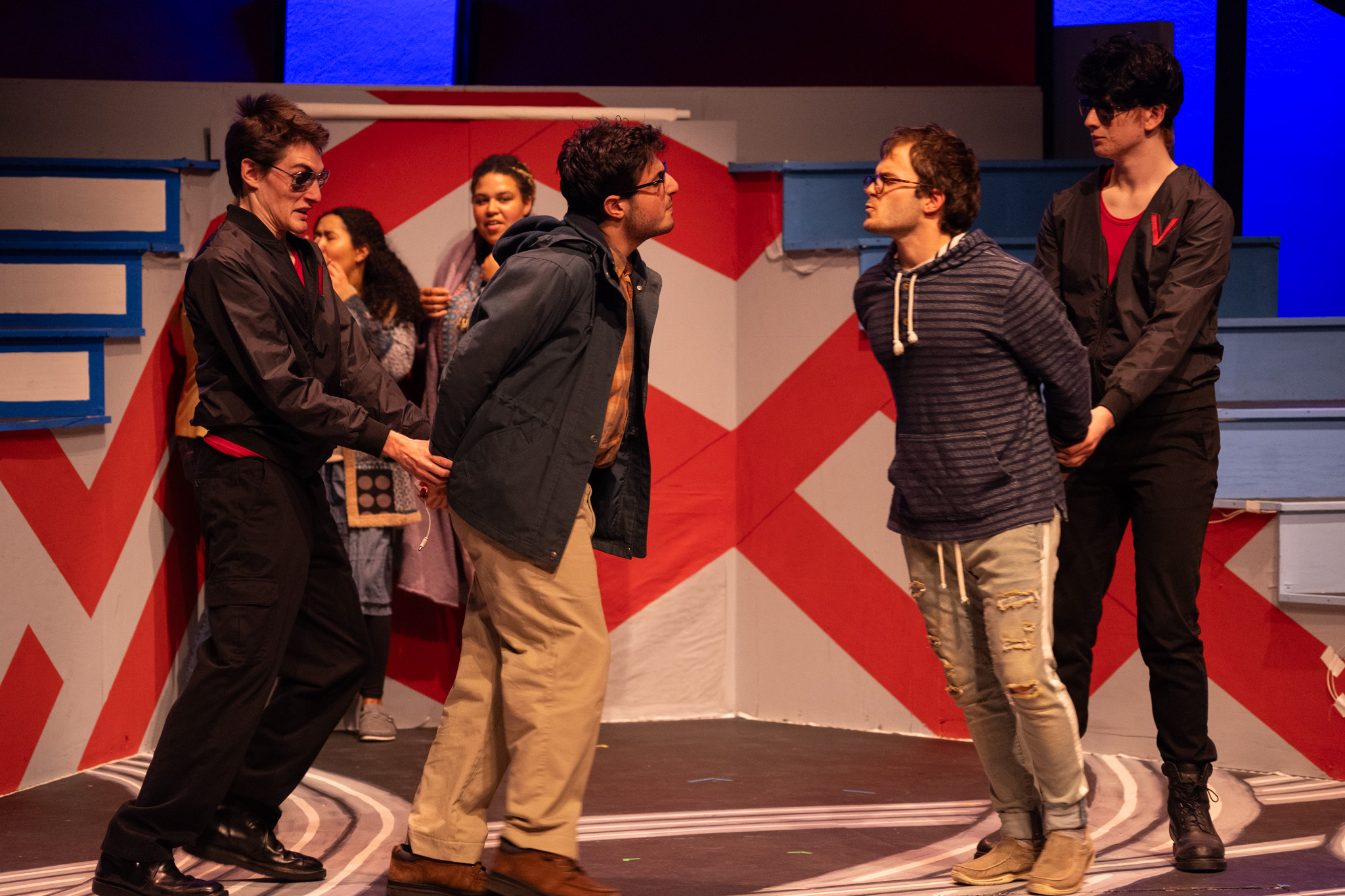 Students on stage performing