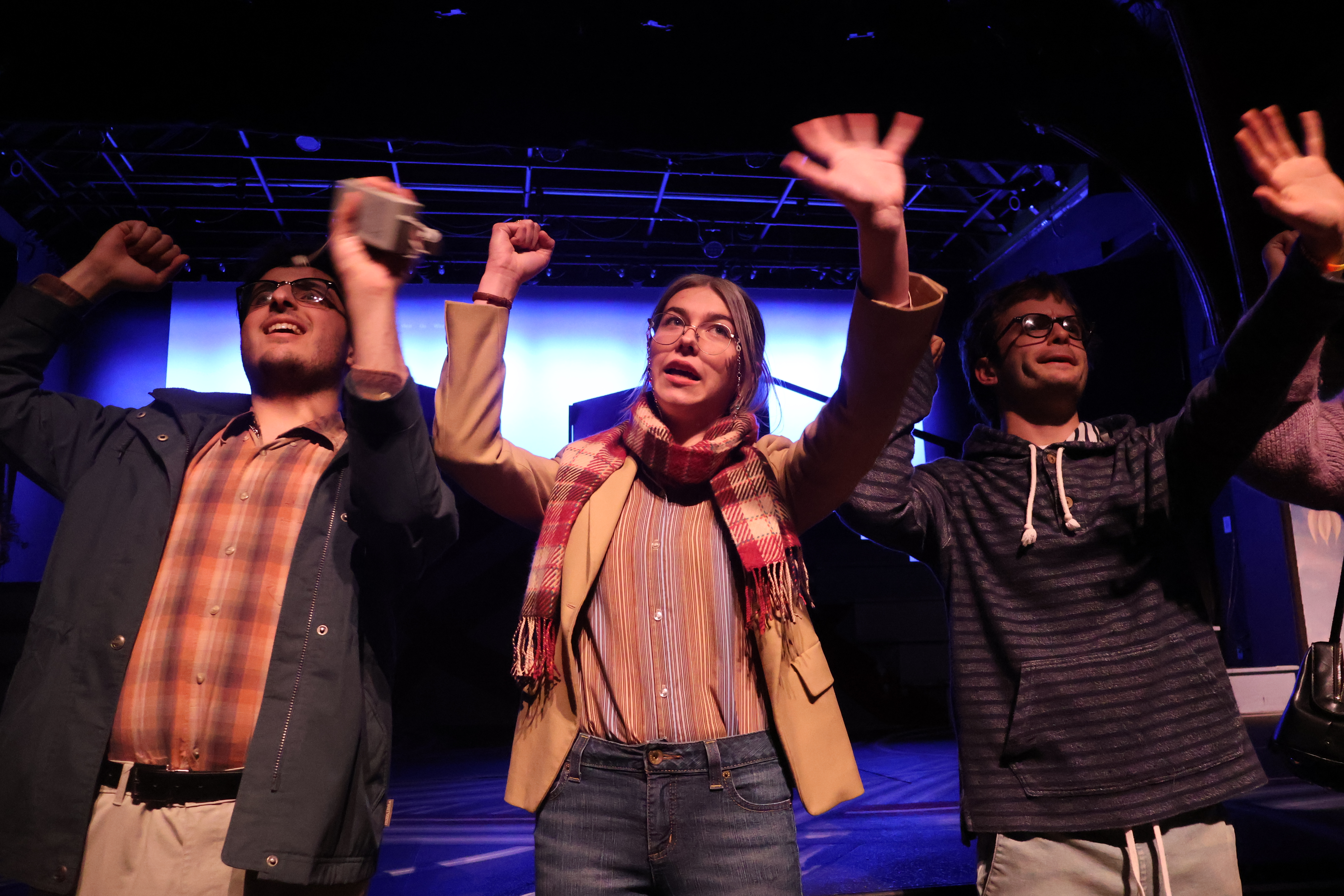 Students on stage performing