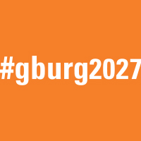 #gburg2027 social media icon with orange background