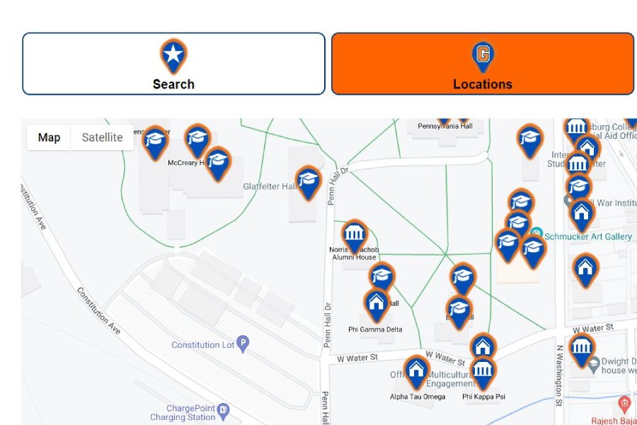 Screen shot of campus map