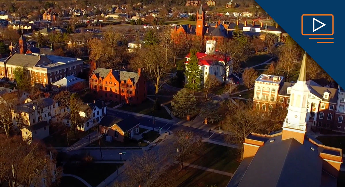 Aerial photograph of Gettysburg College's campus