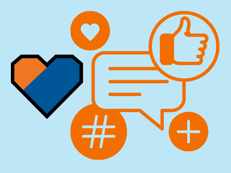 Digital engagement graphic with Gettysburg-branded split heart