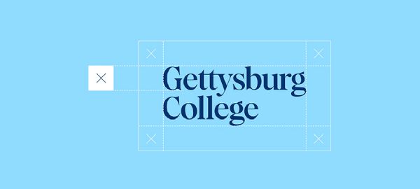 Gettysburg College wordmark clear space shown