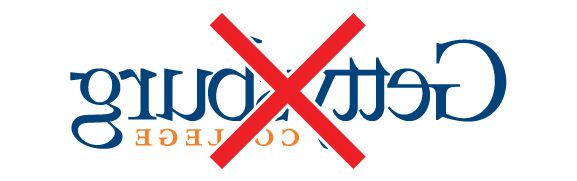 Gettysburg College wordmark flipped backwards, incorrect usage