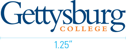 Gettysburg College wordmark minimum width is 1.25 inches