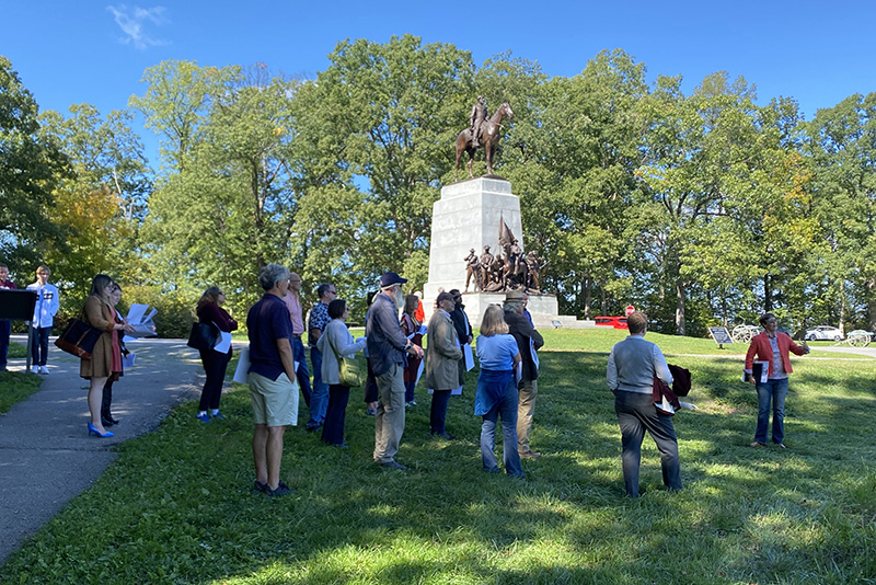 A group of people at the tour