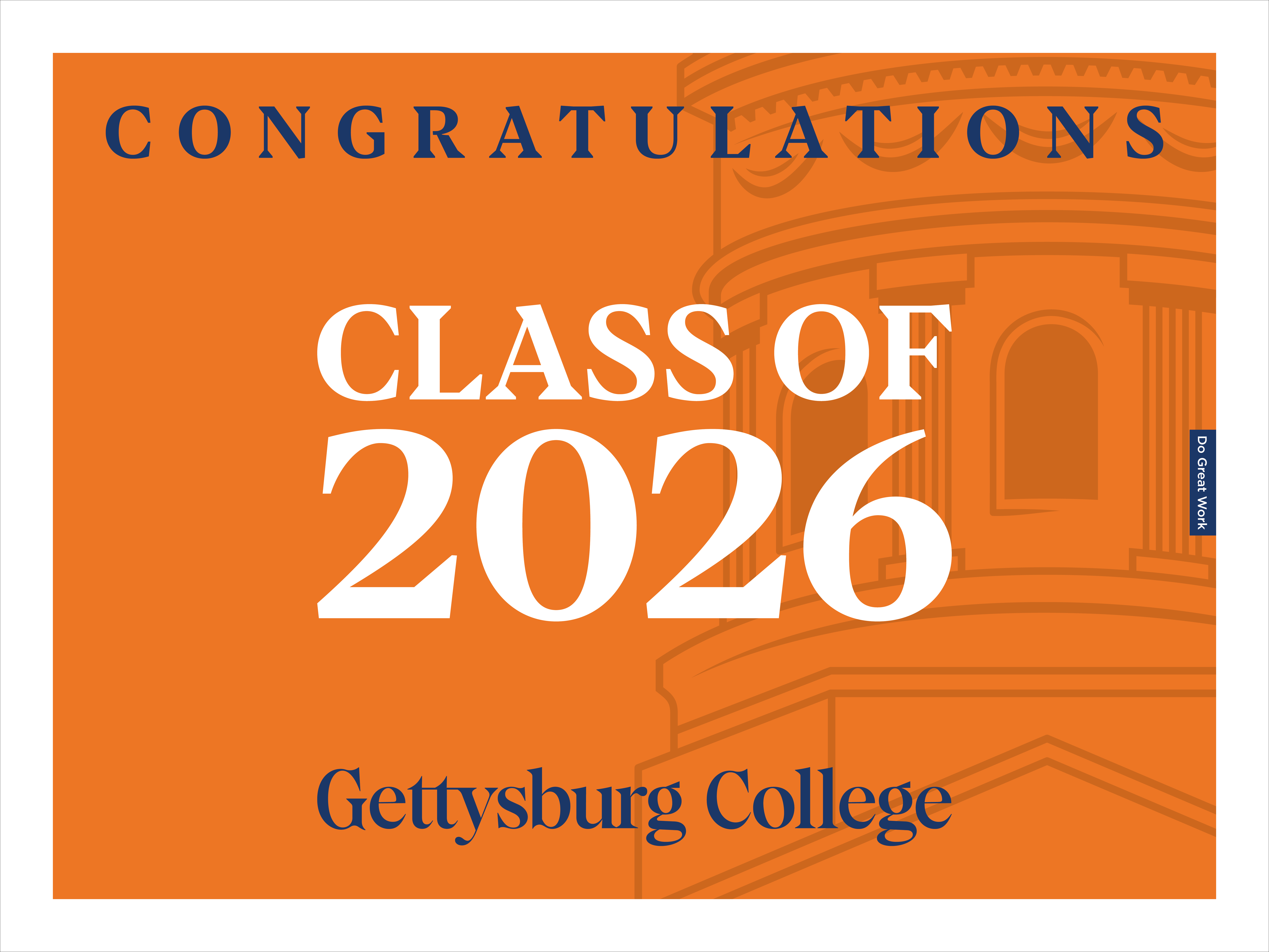 Class of 2026 24x18 orange sign