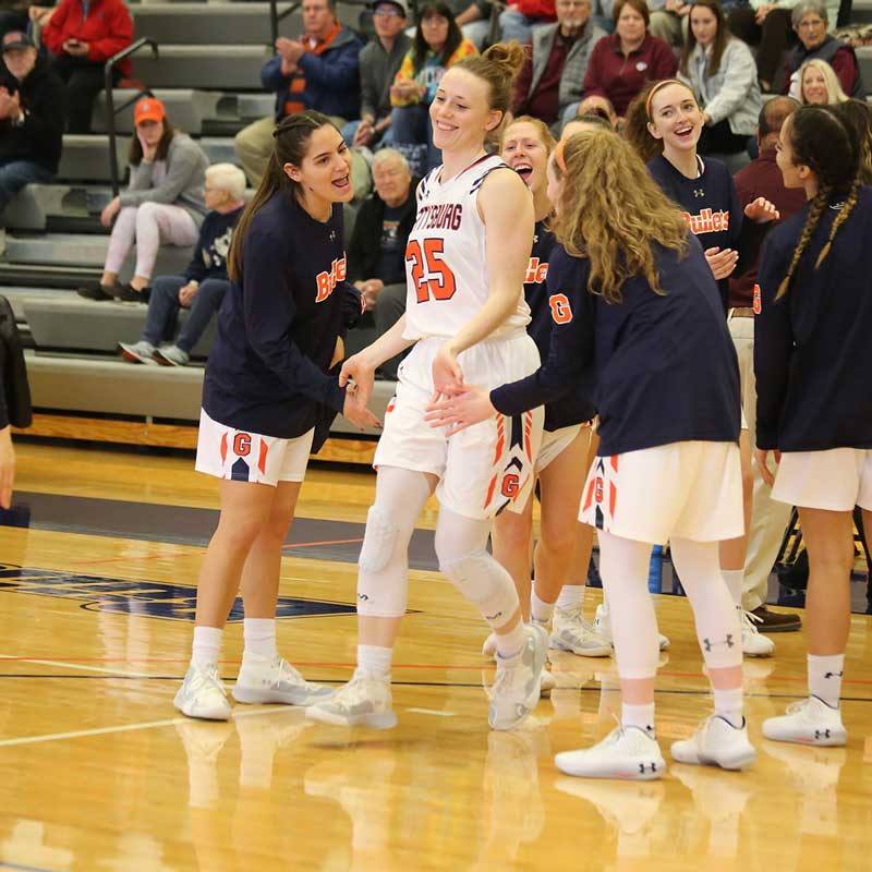 Meredith Brown on the basketball court