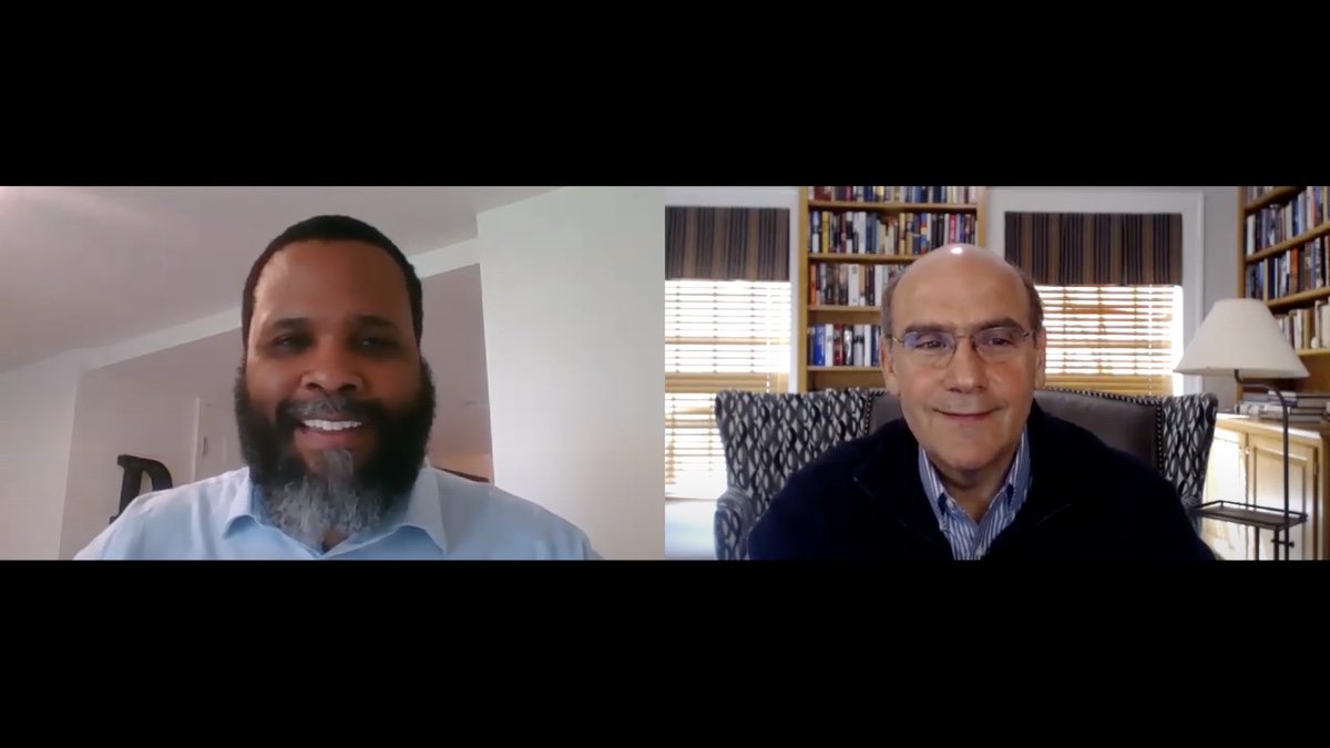 Darrien Davenport and President Iuliano video call