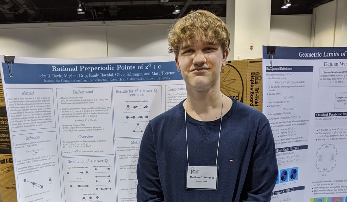 Math Major Matt Torrence ’21 Presents Research at Major Conference