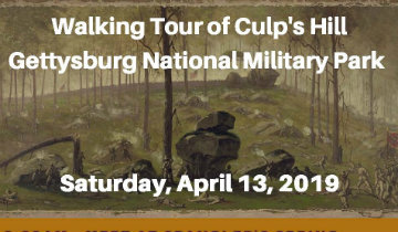April 13: CWI to Co-Sponsor Free Guided Walking Tour of Culp’s Hill