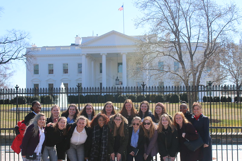 Students in front of the White House