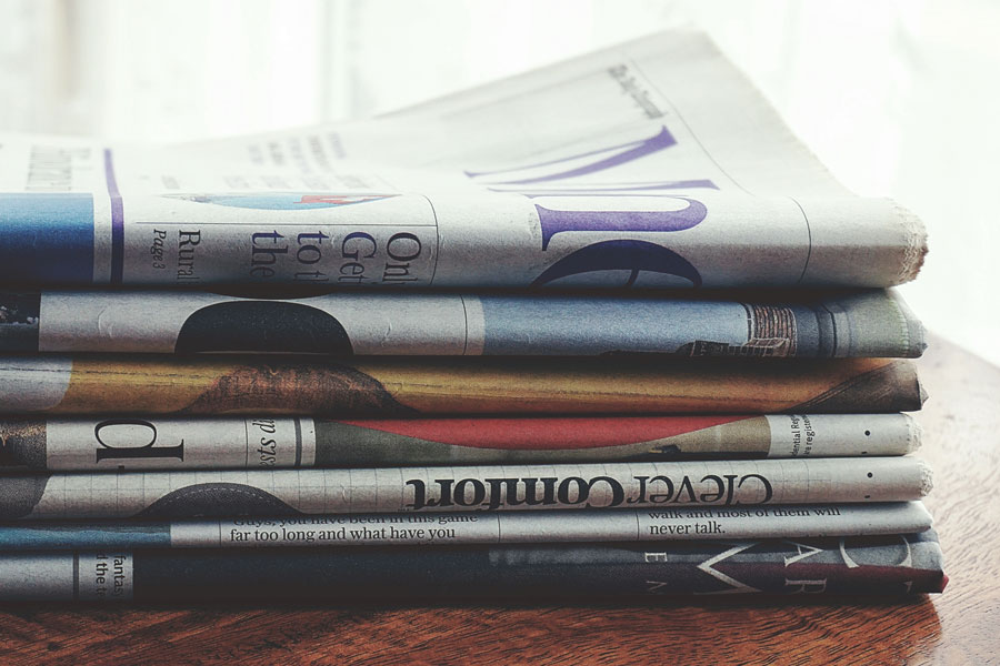 Stack of newspapers