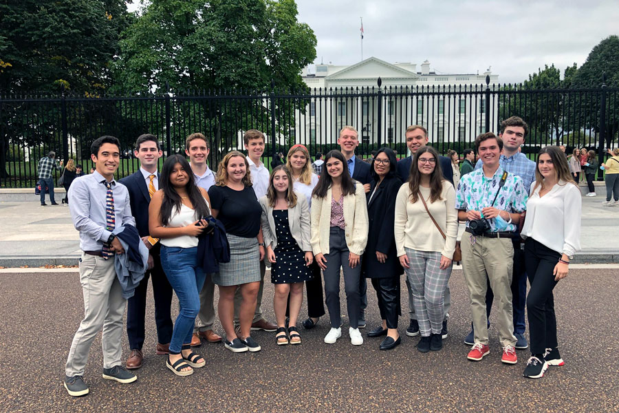 Students outside the White House