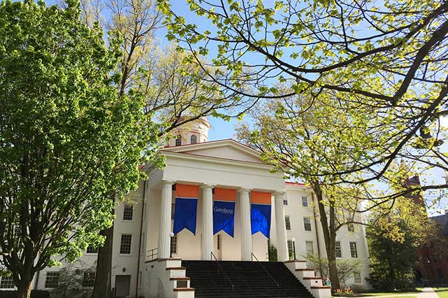 Pennsylvania Hall with Gettysburg banners